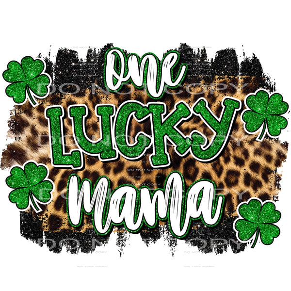 One Lucky Mama shamrocks leopard Sublimation transfers -