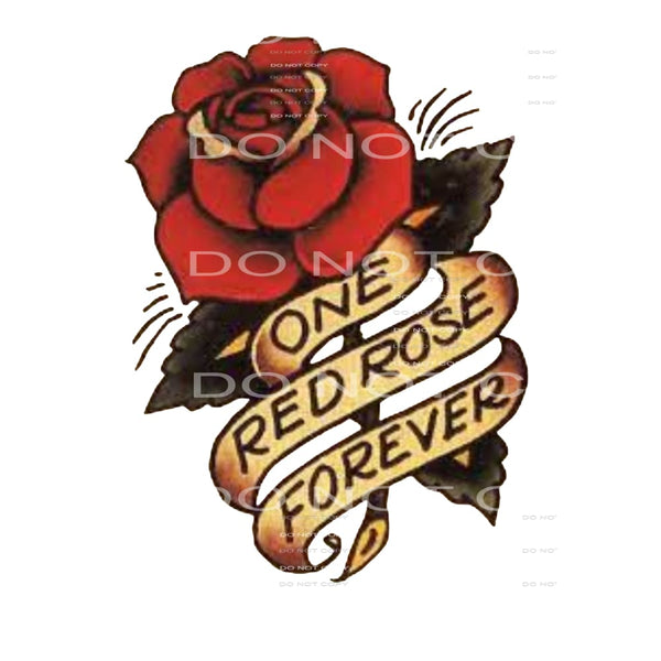 One red rose forever # 1044 Sublimation transfers - Heat 