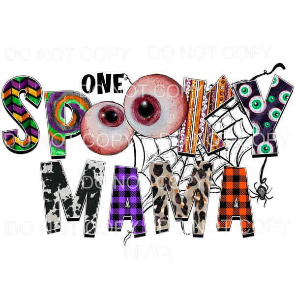 One Spooky Mama Eyebals Cowhide Leopard Plaid Tie Dye Spider