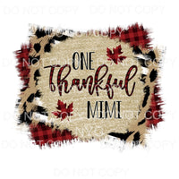 One Thankful Mimi Gold Red Plaid Leopard #1448 Sublimation 