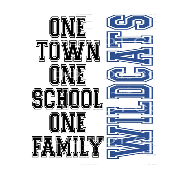 one town wildcats Blue # 1023 Sublimation transfers - Heat 