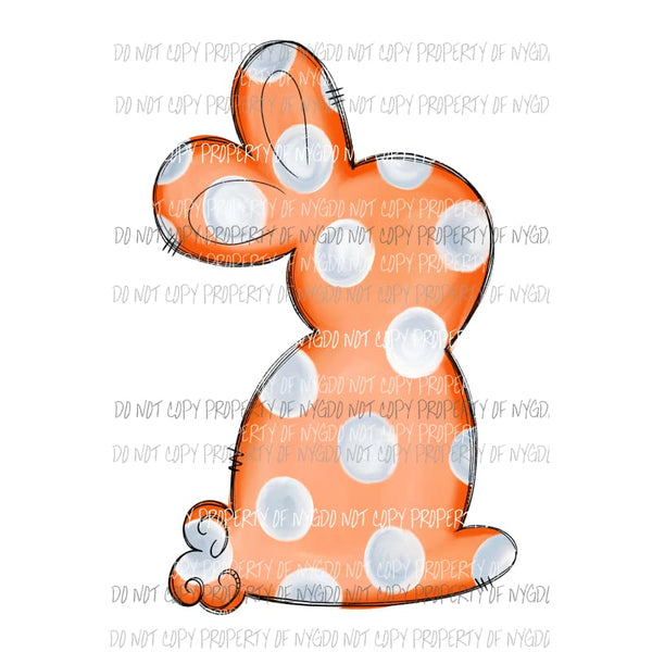 Orange Polka Dot Bunny Sublimation transfers Heat Transfer