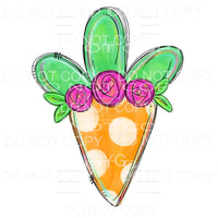 Orange Polka Dot Carrot Purple Flowers Sublimation transfers