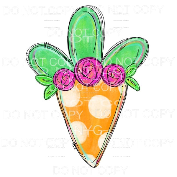 Orange Polka Dot Carrot Purple Flowers Sublimation transfers