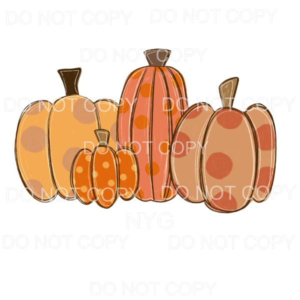 Orange Polka Dot Pumpkins Fall #163 Sublimation transfers - 