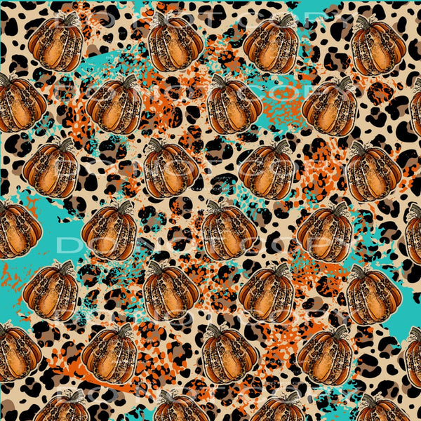orange turq leopard sheet 4 Sublimation transfers - Heat 