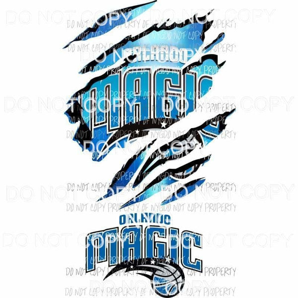 Orlando Magic ripped design Sublimation transfers Heat Transfer