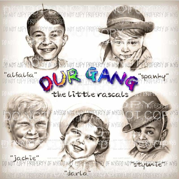 Our Gang Little Rascals Sublimation transfers Heat Transfer