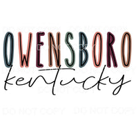 Owensboro Kentucky # 447 Sublimation transfers - Heat 