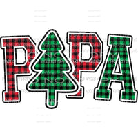 PAPA buffalo plaid tree Sublimation transfers Heat Transfer