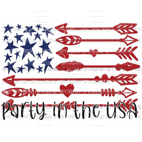 Party in the USA flag Sublimation transfers usa 4th of july america memorial labor day Heat Transfer