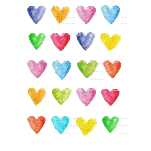pastel hearts valentine # 2514 Sublimation transfers - Heat