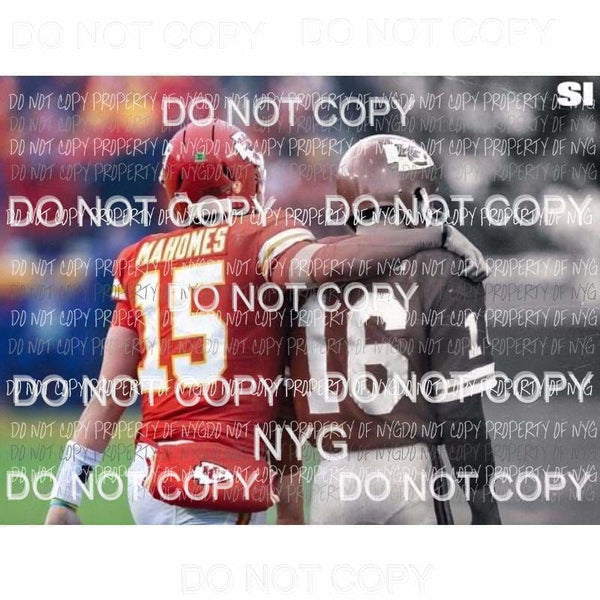 Patrick Mahomes Len Dawson Quarterbacks KC Kansas City Chiefs Sublimation transfers Heat Transfer