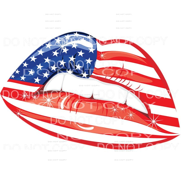Patriotic Lips USA American 4th of July #11 Sublimation 