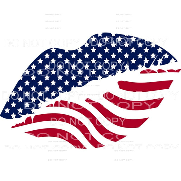 Patriotic Lips USA American 4th of July #13 Sublimation 