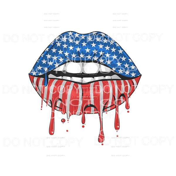 Patriotic Lips USA American 4th of July #16 Sublimation 