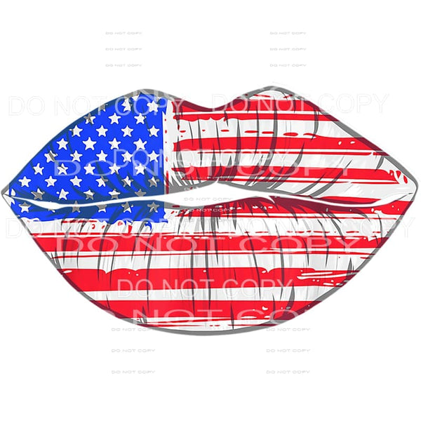 Patriotic Lips USA American 4th of July #18 Sublimation 