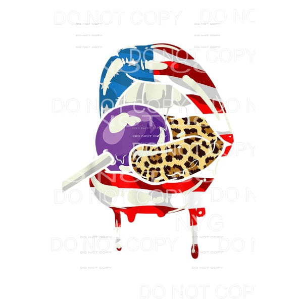 Patriotic Lips USA American 4th of July #20 Sublimation 
