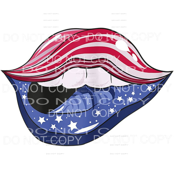 Patriotic Lips USA American 4th of July #21 Sublimation 