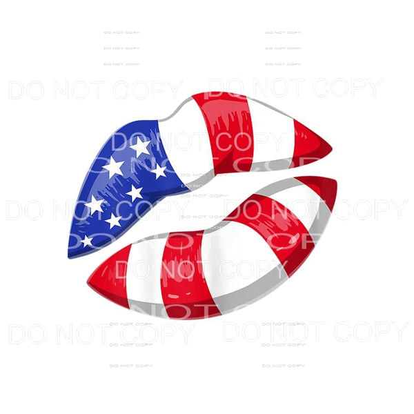 Patriotic Lips USA American 4th of July #22 Sublimation 