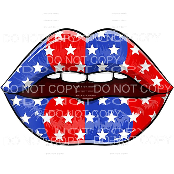 Patriotic Lips USA American 4th of July #23 Sublimation 
