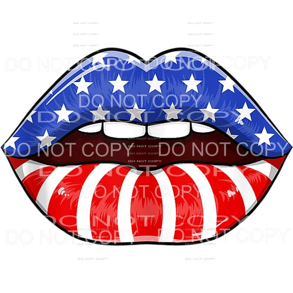 Patriotic Lips USA American 4th of July #6 Sublimation 