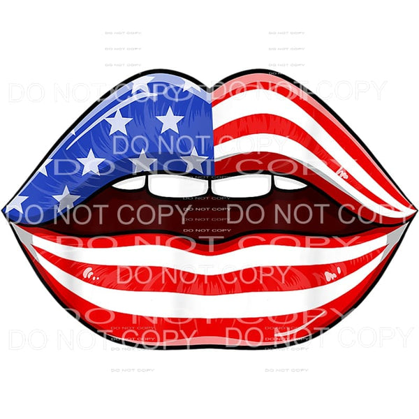 Patriotic Lips USA American 4th of July #7 Sublimation 