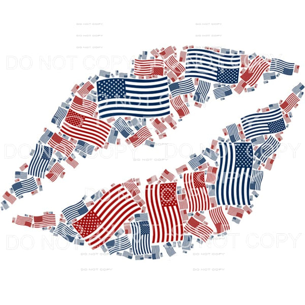 Patriotic Lips USA American 4th of July #8 Sublimation 