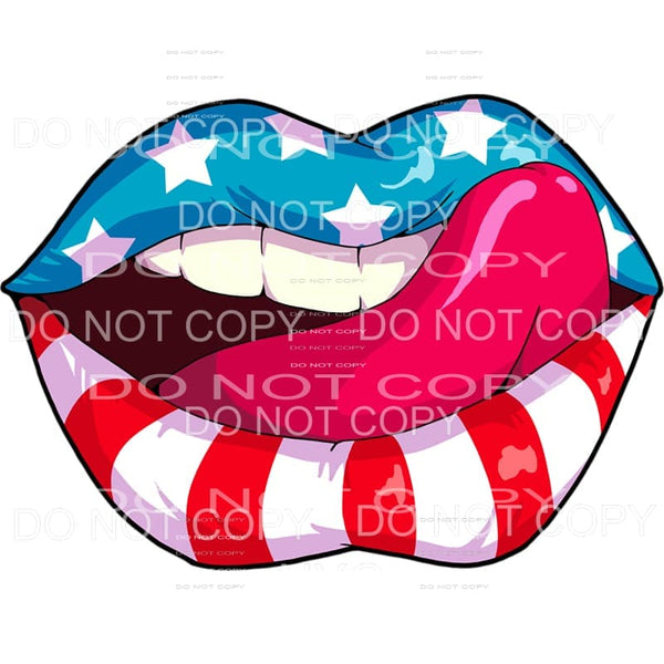 Patriotic Lips USA American 4th of July #9 Sublimation 