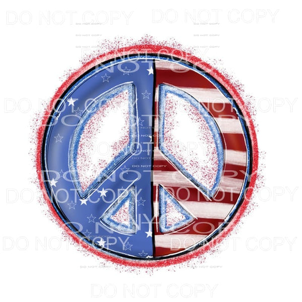 Patriotic Peace Sign Stars Stripes 4th of July USA America 