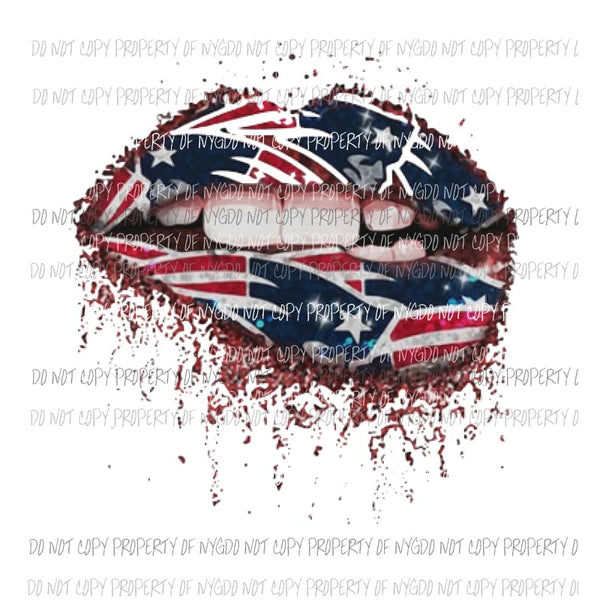 Patriots Lips Sublimation transfers Heat Transfer
