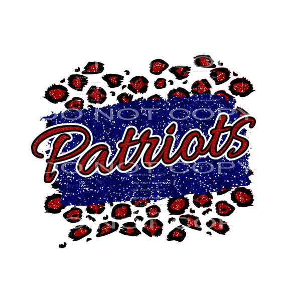 patriots red blue black leopard Sublimation transfers - Heat