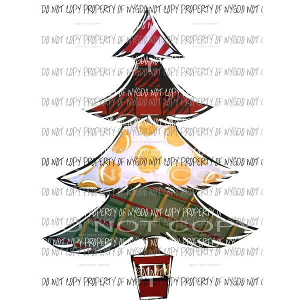 Pattern Christmas Tree #3 Sublimation transfers Heat Transfer