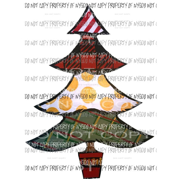 Pattern Christmas Tree #6 Sublimation transfers Heat Transfer