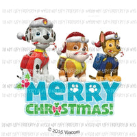 Paw Patrol Christmas 2 Sublimation transfers Heat Transfer