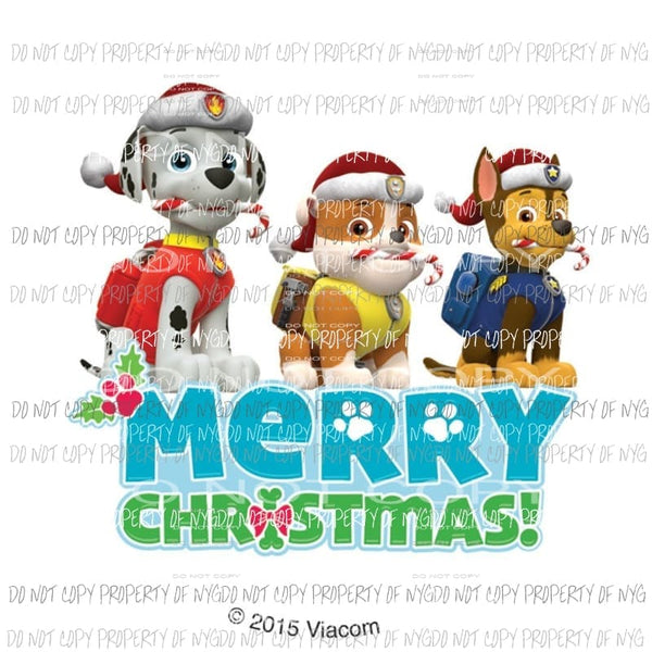 Paw Patrol Christmas 2 Sublimation transfers Heat Transfer