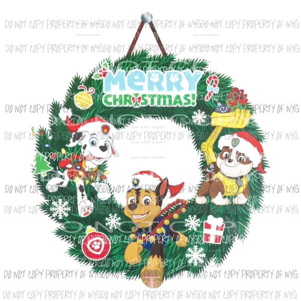 Paw Patrol Christmas 4 Sublimation transfer Heat Transfer