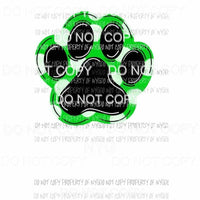 Paw Print green Sublimation transfers Heat Transfer