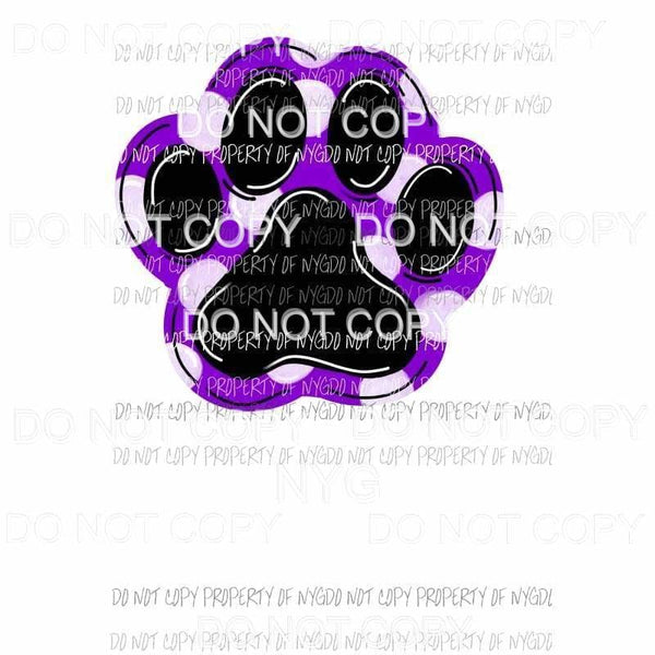 Paw Print purple Sublimation transfers Heat Transfer