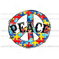 Peace Autism Sublimation transfers Heat Transfer