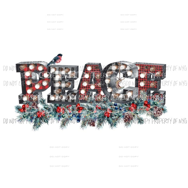 PEACE Christmas Sublimation transfers Heat Transfer