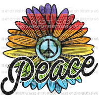 Peace Flower Sublimation transfers Heat Transfer