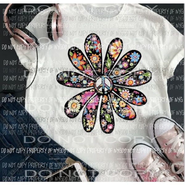 Peace flower Sublimation transfers Heat Transfer