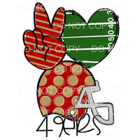 Peace Love 49ers Football Helmet Field Heart Stripes Polka 