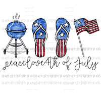Peace Love 4th of july Sublimation transfers usa 4th of july america memorial labor day Heat Transfer