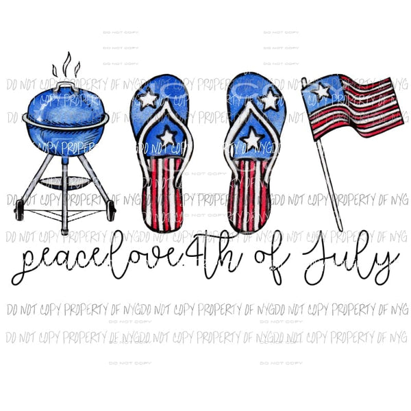 Peace Love 4th of july Sublimation transfers usa 4th of july america memorial labor day Heat Transfer