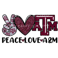 peace love A and M #5097 Sublimation transfers - Heat 