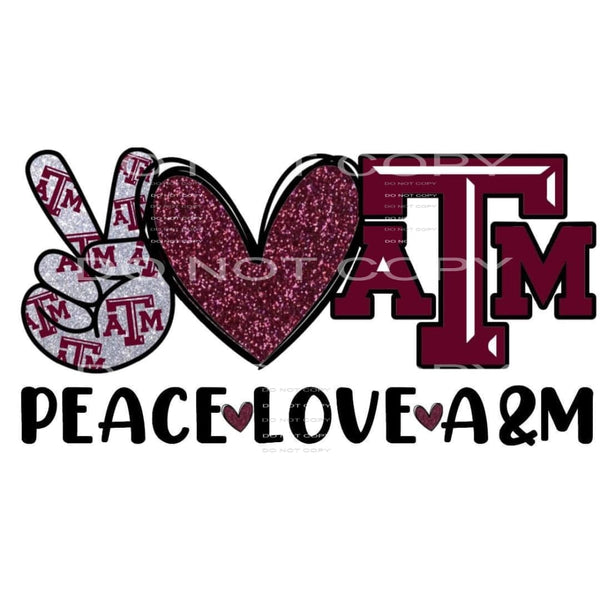 peace love A and M #5097 Sublimation transfers - Heat
