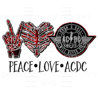 Peace Love ACDC Sublimation transfers - Heat Transfer
