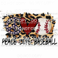 Peace Love Baseball #1 leopard Sublimation transfers Heat Transfer
